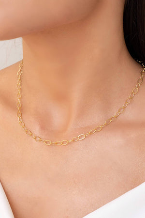 Choker Elos Ovais 5 mm Banhado a Ouro 18K