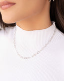 Choker Elos Ovais 5 mm Ródio Branco