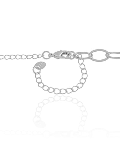 Choker Elos Ovais 7 mm Ródio Branco - 32 cm