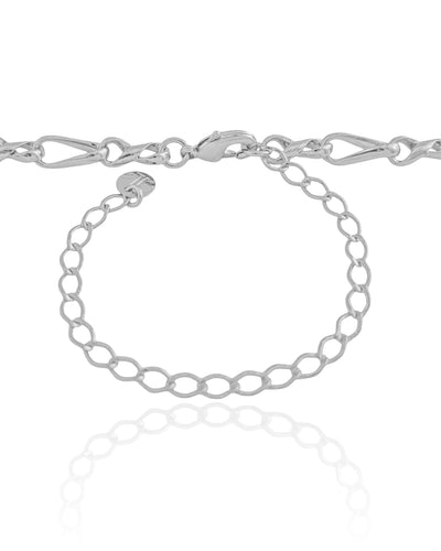 Choker Elos Torcidos Ródio Branco - 31 cm