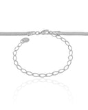 Choker Malha Esteira 3 mm Ródio Branco