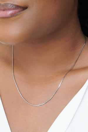 Gargantilha Rabo de Rato 1 mm Ródio Branco