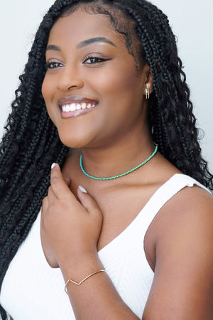 Choker Cristais Turmalina Banhado a Ouro 18K