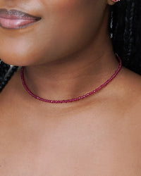 Choker Cristais Marsala Banhado a Ouro 18K