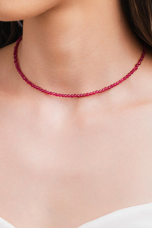 Choker Cristais Marsala Banhado a Ouro 18K