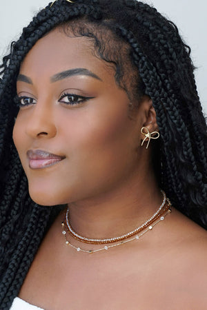 Choker Cristais Champagne Banhado a Ouro 18K