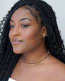 Choker Cristais Champagne Banhado a Ouro 18K