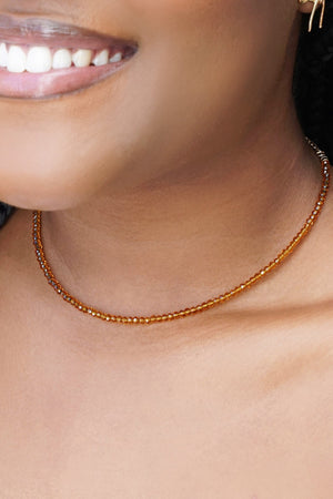 Choker Cristais Champagne Banhado a Ouro 18K
