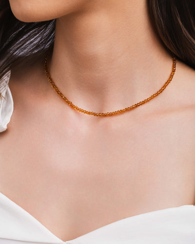 Choker Cristais Champagne Banhado a Ouro 18K - 31 cm