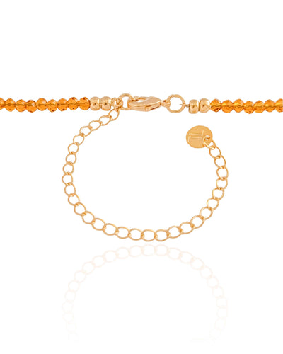 Choker Cristais Champagne Banhado a Ouro 18K - 31 cm