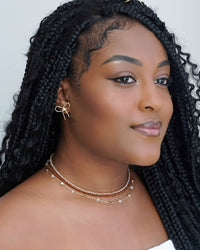 Choker Cristais Morganita Banhado a Ouro 18K