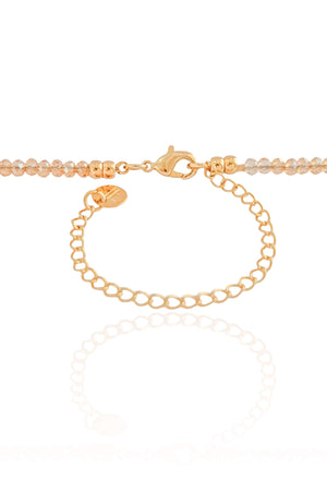 Choker Cristais Morganita Banhado a Ouro 18K