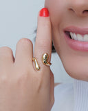 Anel Ajustável Liso Tamanho P Banhado a Ouro 18K