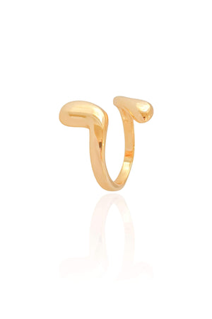 Anel Ajustável Liso Tamanho P Banhado a Ouro 18K