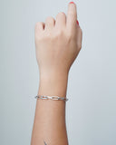 Pulseira Elos Ovais 5 mm Ródio Branco