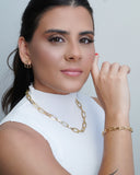 Gargantilha Elos Ovais 9 mm Banhado a Ouro 18K