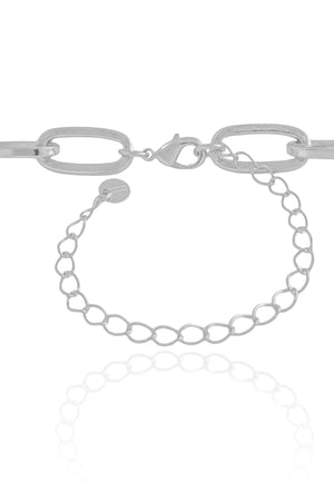 Gargantilha Elos Ovais 9 mm Ródio Branco