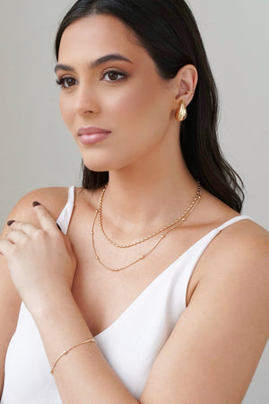Choker Gomos Ovais Lisas Banhado a Ouro 18K