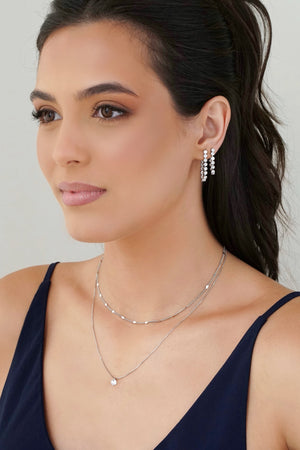 Gargantilha Veneziana Ponto de Luz Ródio Branco