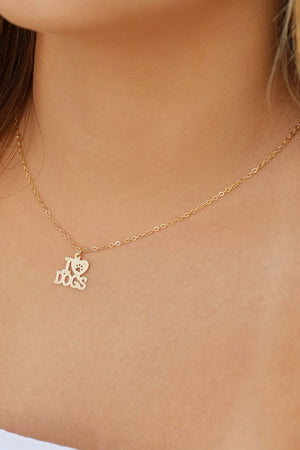 Gargantilha Elos Americanos I Love Dogs Banhado a Ouro 18K