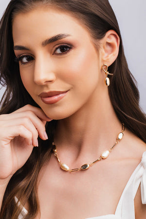 Brinco Nó Barroco Banhado a Ouro 18K