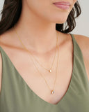 Gargantilha Dupla Veneziana Gota Lisa Cristal Banhado a Ouro 18K
