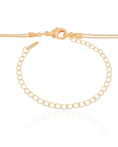 Colar Dupla Veneziana Gota Lisa Cristal Banhado a Ouro 18K - 45 cm