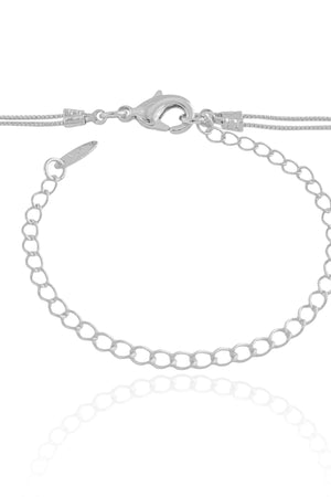 Gargantilha Dupla Veneziana Gota Lisa Cristal Ródio Branco