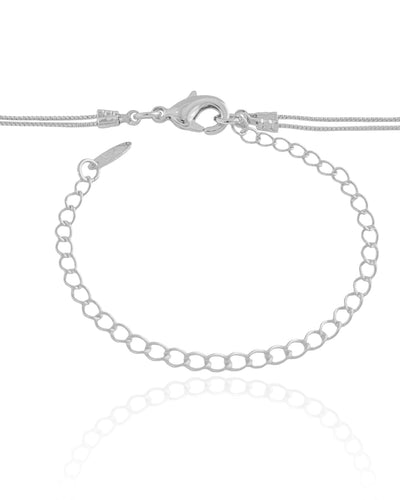 Colar Dupla Veneziana Gota Lisa Cristal Ródio Branco - 45 cm