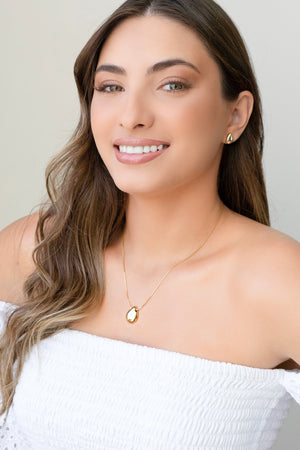 Conjunto Gota Lisa Banhado a Ouro 18K