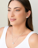 Conjunto Ponto de Luz Cravejado Cristal Ródio Branco