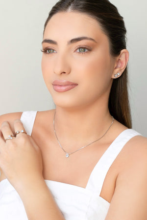 Gargantilha Veneziana Ponto de Luz Ródio Branco