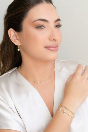 Choker Elos Pontos de Luz Banhado a Ouro 18K