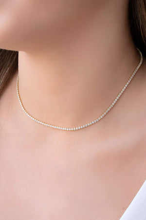 Choker Riviera Cristal 1.75 mm Banhado a Ouro 18K