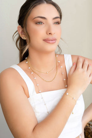 Gargantilha Elos 3 mm Banhado a Ouro 18K