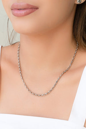 Gargantilha Elos 3 mm Ródio Branco