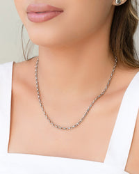 Gargantilha Elos 3 mm Ródio Branco