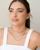 Choker Malha Listrada Ródio Branco