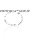 Choker Malha Listrada Ródio Branco