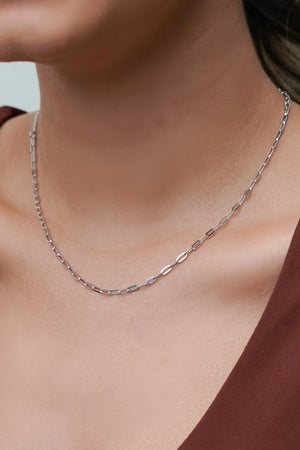 Choker Elos 3 mm Ródio Branco