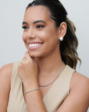 Gargantilha Malha Morango 3 mm Ródio Branco