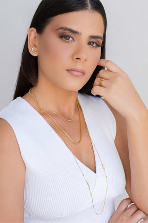 Anel Filetes Bolinhas Pontos de Luz Cristal Tamanho 17 Banhado a Ouro 18K