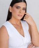 Anel Filetes Bolinhas Pontos de Luz Cristal Tamanho 17 Banhado a Ouro 18K