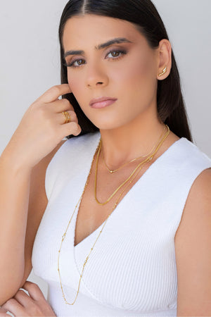 Choker Veneziana Bola Lisa 5 mm Banhado a Ouro 18K