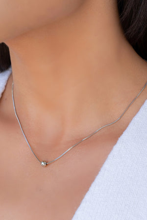 Choker Veneziana Bola Lisa 5 mm Ródio Branco