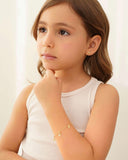 Brinco Infantil Redondo Ponto de Luz Cristal Banhado a Ouro 18K