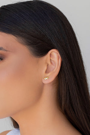 Brinco Corações Lisos Banhado a Ouro 18K