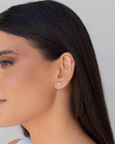 Brinco Corações Lisos Banhado a Ouro 18K