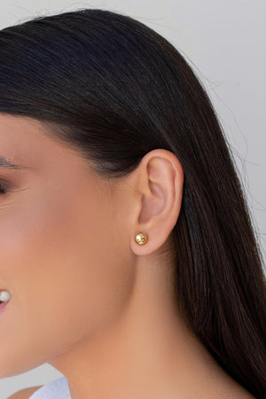 Brinco Bola Lisa 8 mm Banhado a Ouro 18K