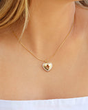 Gargantilha Coração Filho Menino Cravejado Cristal Banhado a Ouro 18K - 45 cm